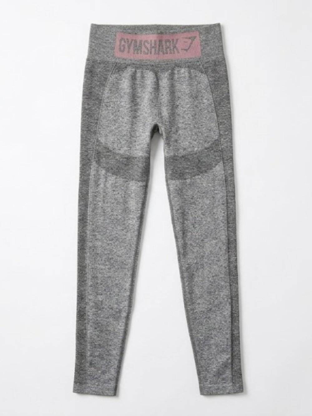 Gymshark Gray Leggings with Pink Logo Panel